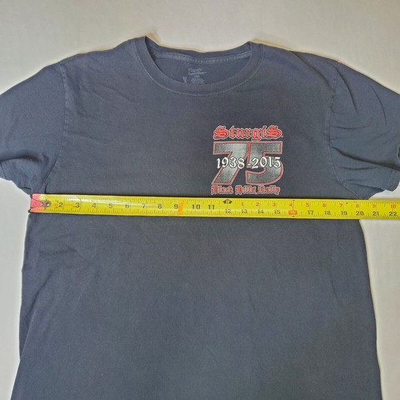 Sturgis SD 75th Anniversary Black Hills Rally T Shirt Main Street 2015 Men's Lg - Picture 6 of 8